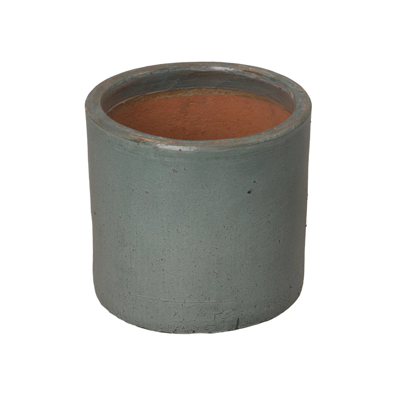 Round Cylinder Ceramic Planter Outdoor Planters LOOMLAN By Emissary