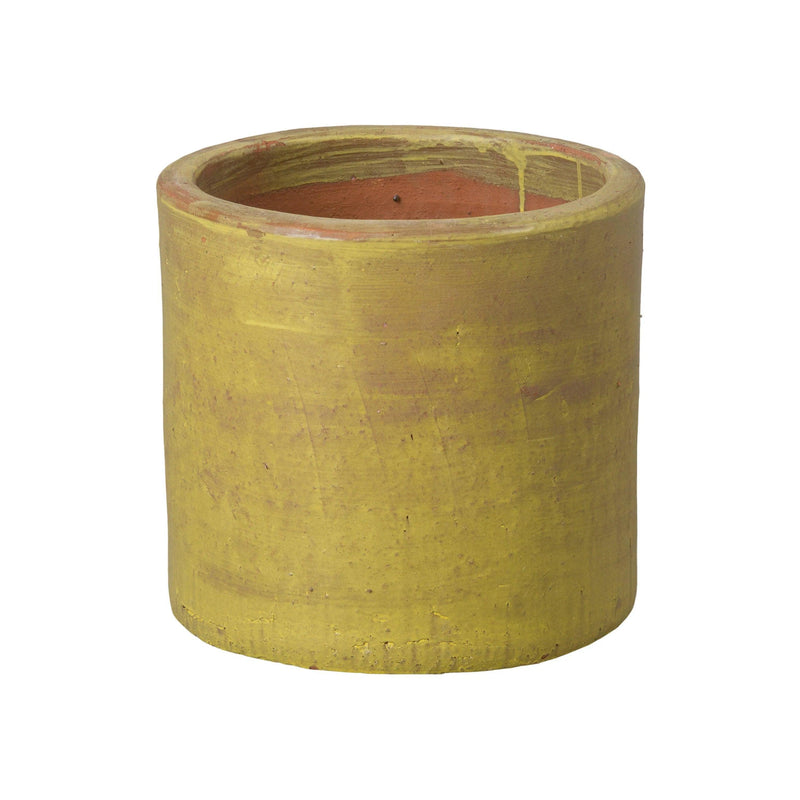 Round Cylinder Ceramic Planter Outdoor Planters LOOMLAN By Emissary