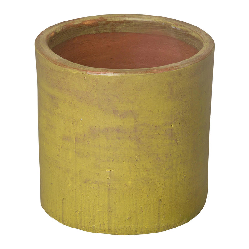 Round Cylinder Ceramic Planter Outdoor Planters LOOMLAN By Emissary