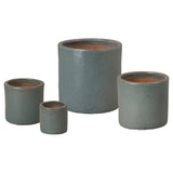 Round Cylinder Ceramic Planter Outdoor Planters LOOMLAN By Emissary