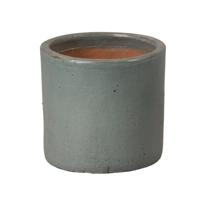 Round Cylinder Ceramic Planter Outdoor Planters LOOMLAN By Emissary