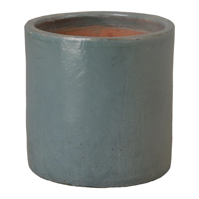 Round Cylinder Ceramic Planter Outdoor Planters LOOMLAN By Emissary