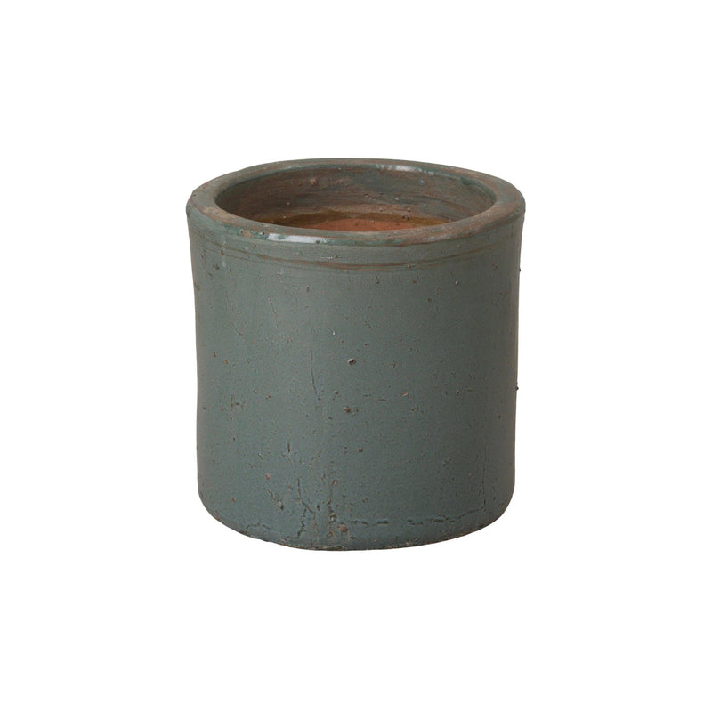 Round Cylinder Ceramic Planter Outdoor Planters LOOMLAN By Emissary