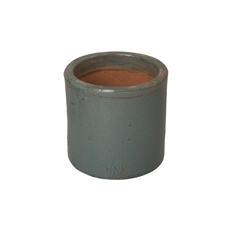 Round Cylinder Ceramic Planter Outdoor Planters LOOMLAN By Emissary