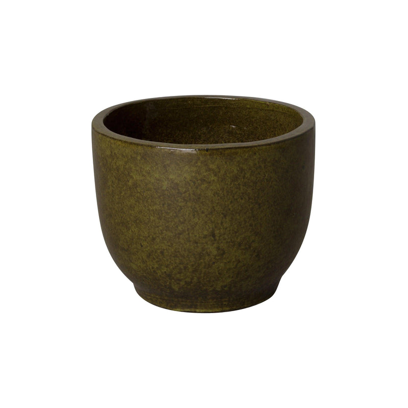 Round Handcrafted Ceramic Planter Outdoor Planters LOOMLAN By Emissary