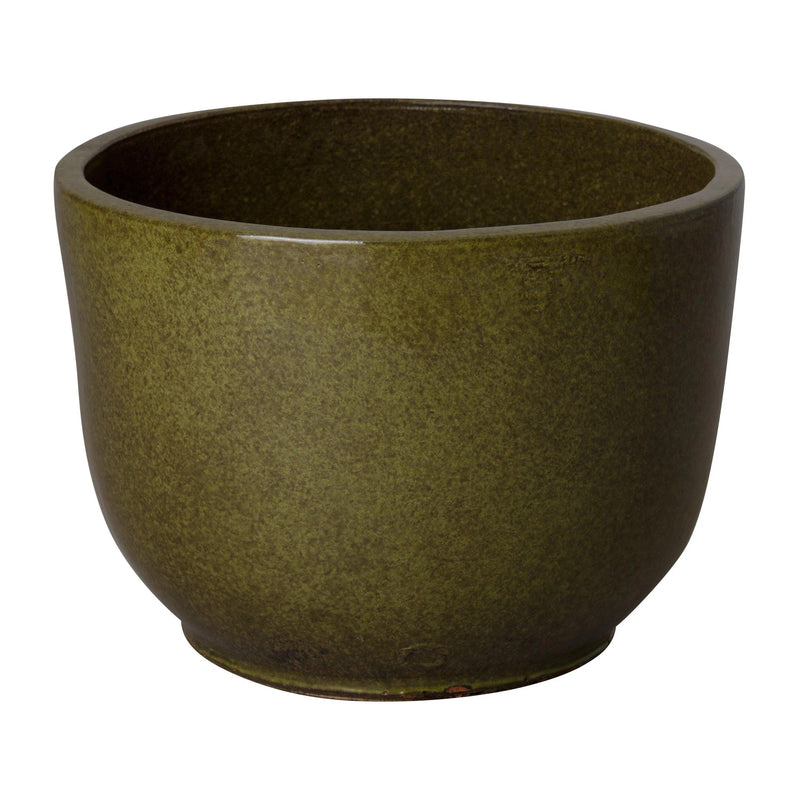 Round Handcrafted Ceramic Planter Outdoor Planters LOOMLAN By Emissary