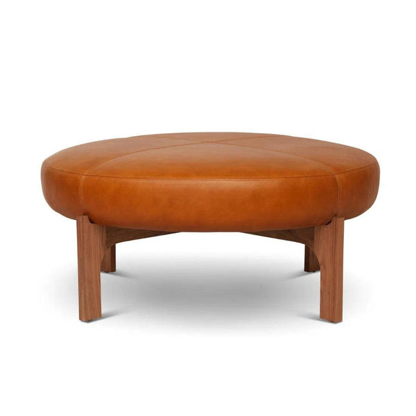 Round Leather Ottoman Coffee Table Manning Coffee Tables LOOMLAN By One For Victory