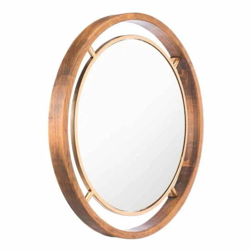 Round Mirror Gold Wall Mirrors LOOMLAN By Zuo Modern