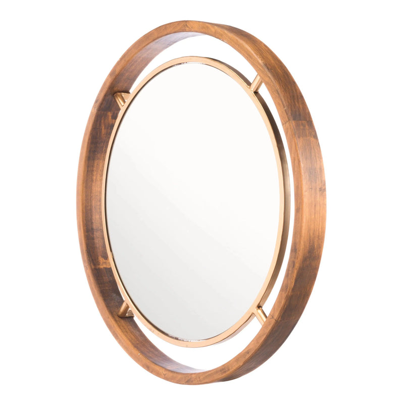 Round Mirror Gold Wall Mirrors LOOMLAN By Zuo Modern