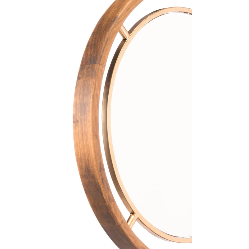 Round Mirror Gold Wall Mirrors LOOMLAN By Zuo Modern