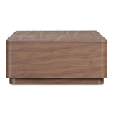 Round Off Wood Rectangular Coffee Table Coffee Tables LOOMLAN By Moe's Home