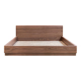 Round Off Wood Walnut Brown Bed Beds LOOMLAN By Moe's Home