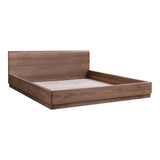 Round Off Wood Walnut Brown Bed Beds LOOMLAN By Moe's Home