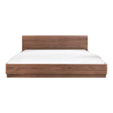 Round Off Wood Walnut Brown Bed Beds LOOMLAN By Moe's Home