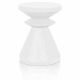 Round Pawn Accent Table Ivory Concrete Outdoor Side Tables LOOMLAN By Essentials For Living