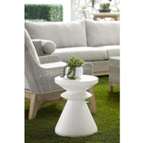 Round Pawn Accent Table Ivory Concrete Outdoor Side Tables LOOMLAN By Essentials For Living