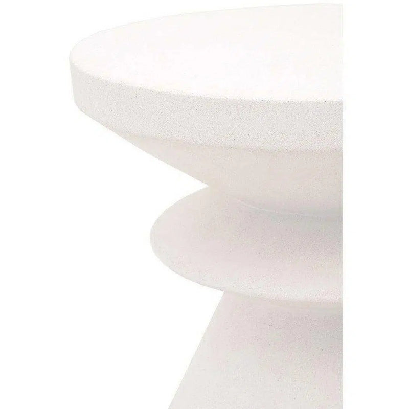 Round Pawn Accent Table Ivory Concrete Outdoor Side Tables LOOMLAN By Essentials For Living