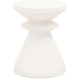 Round Pawn Accent Table Ivory Concrete Outdoor Side Tables LOOMLAN By Essentials For Living