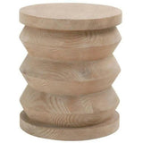 Round Pier Accent Table Smoke Gray Pine Side Tables LOOMLAN By Essentials For Living