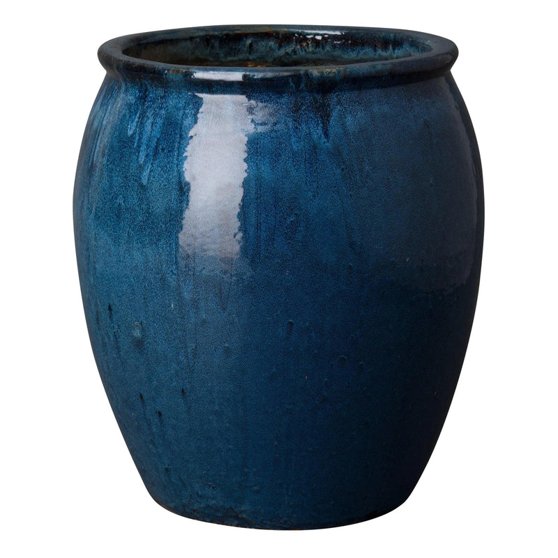 Round Quin Blue Planter Outdoor Planters LOOMLAN By Emissary