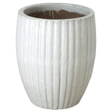 Round Ridge Ceramic Planter Outdoor Planters LOOMLAN By Emissary