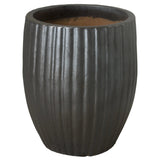 Round Ridge Ceramic Planter Outdoor Planters LOOMLAN By Emissary