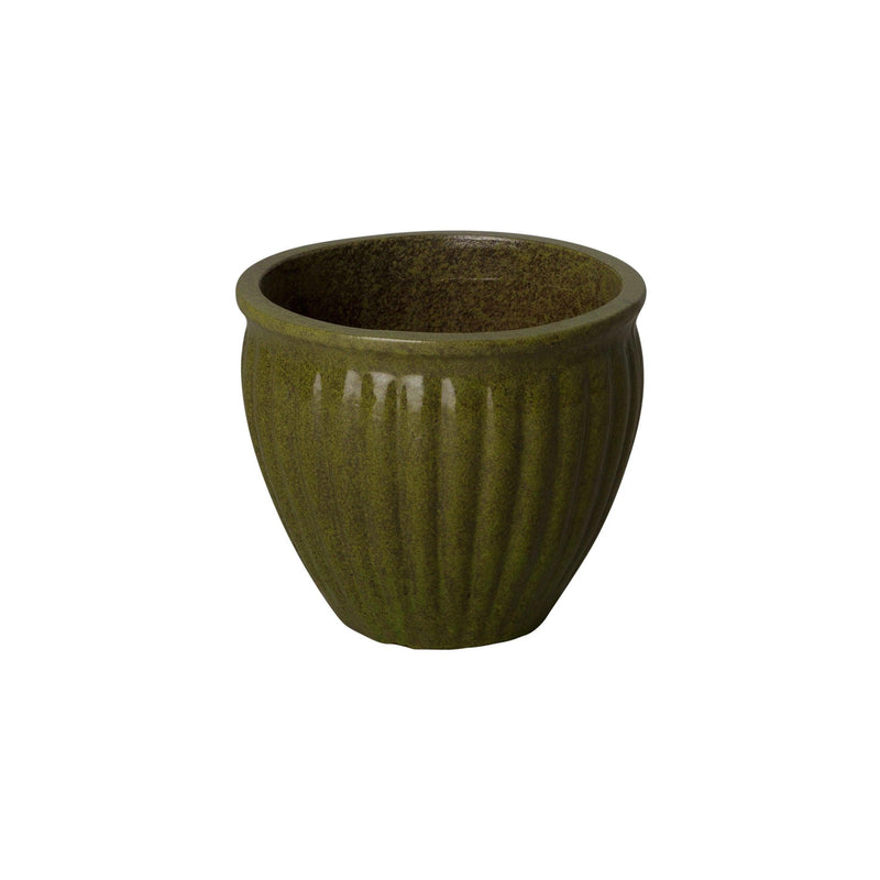 Round Ridge Handcrafted Ceramic Planter Outdoor Planters LOOMLAN By Emissary