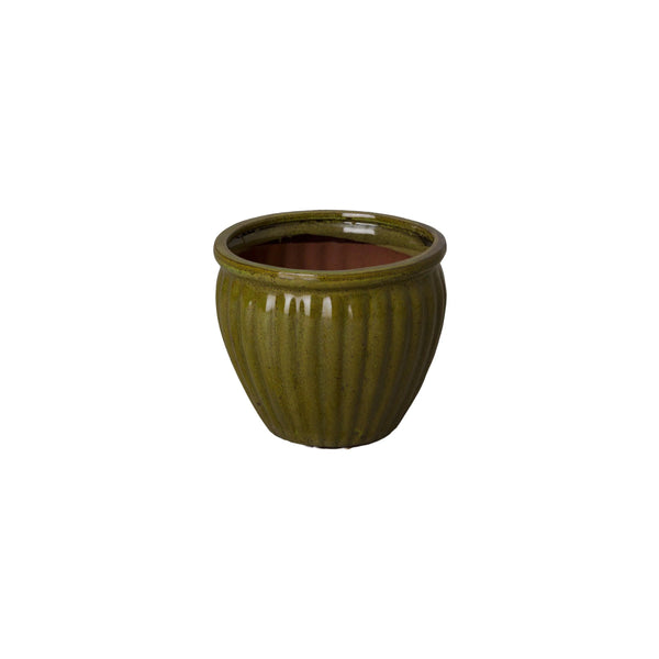 Round Ridge Handcrafted Ceramic Planter Outdoor Planters LOOMLAN By Emissary