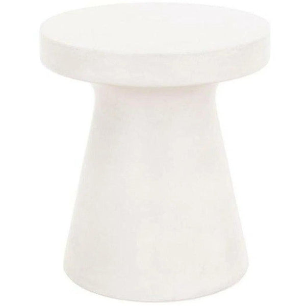 Round Tack Accent Table Ivory Concrete Outdoor Side Tables LOOMLAN By Essentials For Living