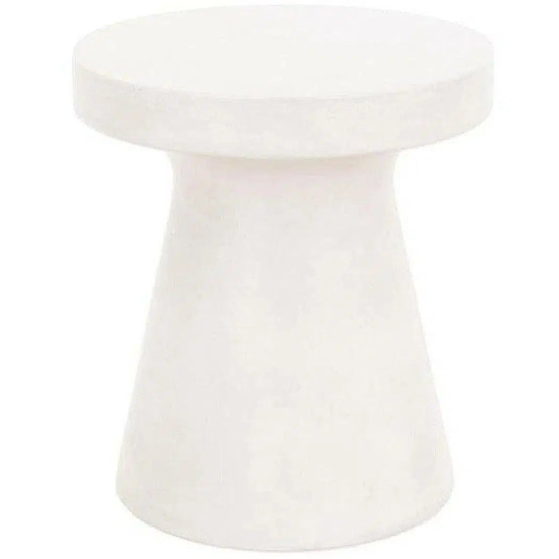 Round Tack Accent Table Ivory Concrete Outdoor Side Tables LOOMLAN By Essentials For Living