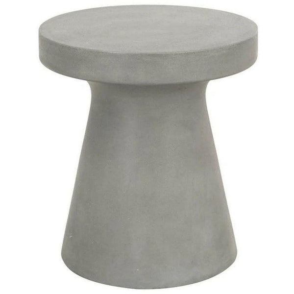 Round Tack Accent Table Slate Gray Concrete Outdoor Side Tables LOOMLAN By Essentials For Living