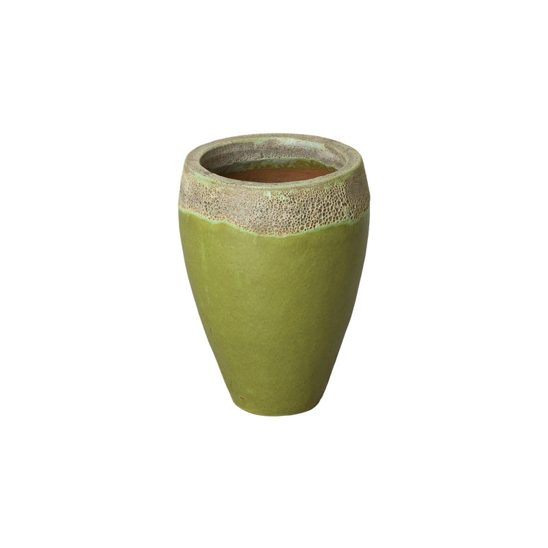 Round Textured Glaze Ceramic Planter Outdoor Planters LOOMLAN By Emissary