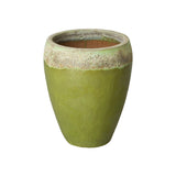 Round Textured Glaze Ceramic Planter Outdoor Planters LOOMLAN By Emissary