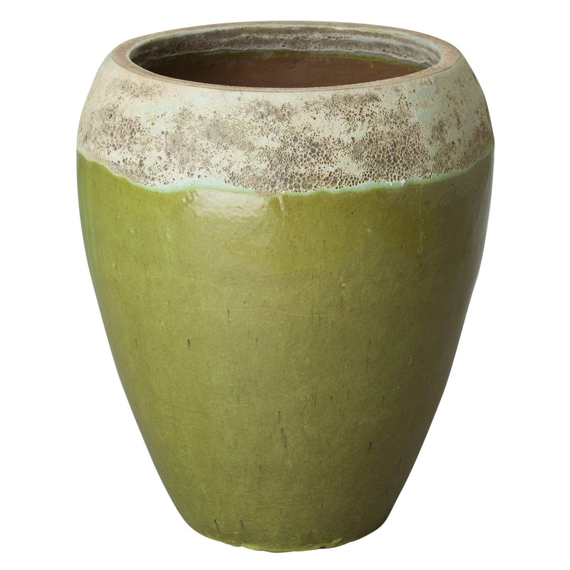 Round Textured Glaze Ceramic Planter Outdoor Planters LOOMLAN By Emissary