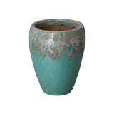 Round Textured Glaze Ceramic Planter Outdoor Planters LOOMLAN By Emissary