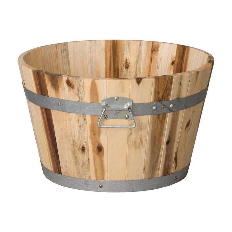 Round Wood Planter Outdoor Planters LOOMLAN By Emissary