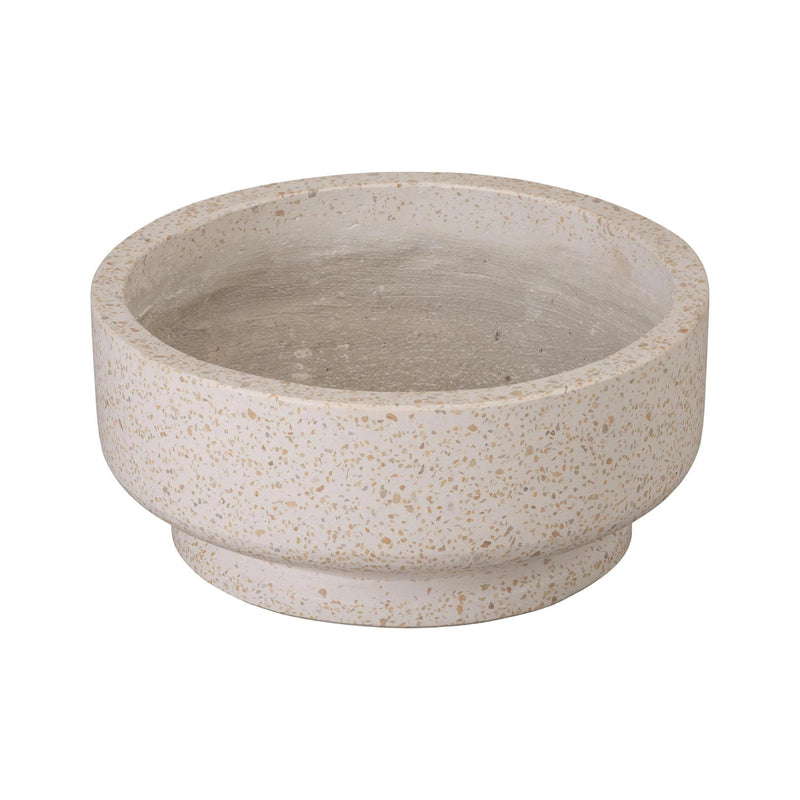 Round Yellow Terrazzo Bowl Planter Outdoor Planters LOOMLAN By Emissary