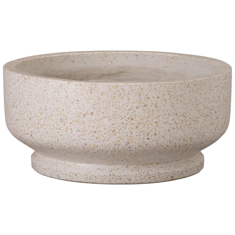 Round Yellow Terrazzo Bowl Planter Outdoor Planters LOOMLAN By Emissary