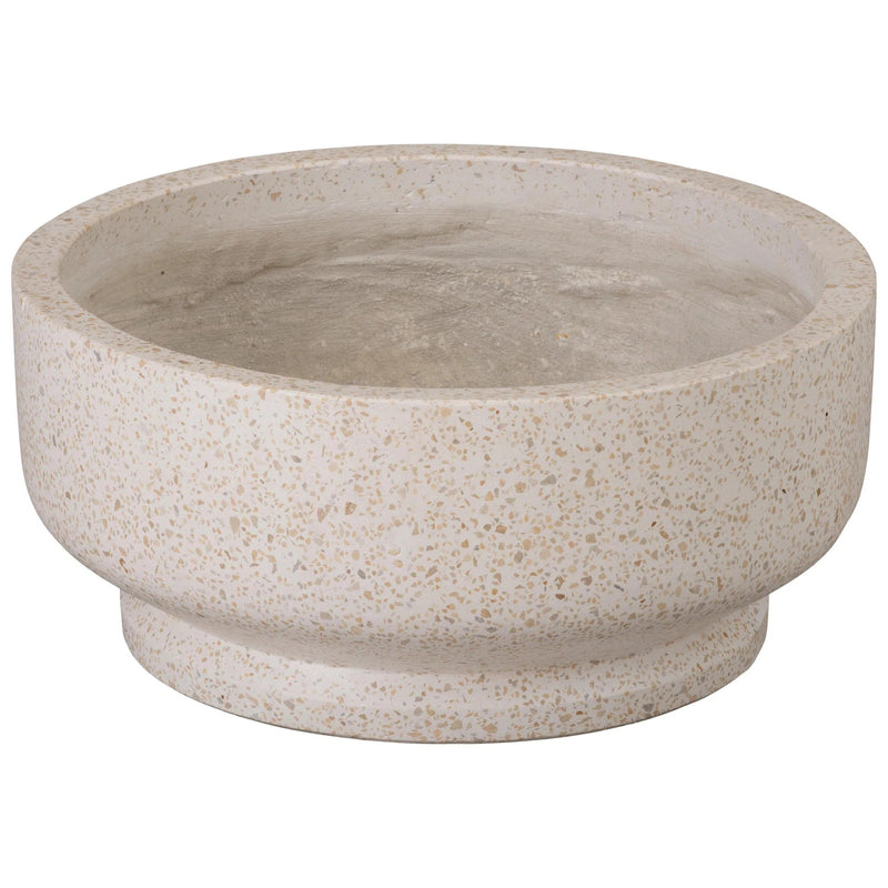 Round Yellow Terrazzo Bowl Planter Outdoor Planters LOOMLAN By Emissary