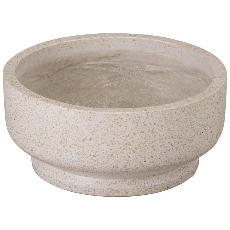 Round Yellow Terrazzo Bowl Planter Outdoor Planters LOOMLAN By Emissary