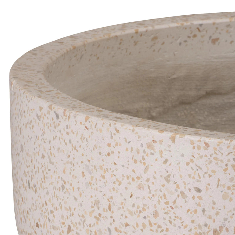 Round Yellow Terrazzo Bowl Planter Outdoor Planters LOOMLAN By Emissary