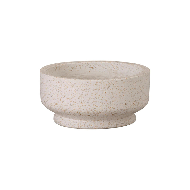 Round Yellow Terrazzo Bowl Planter Outdoor Planters LOOMLAN By Emissary