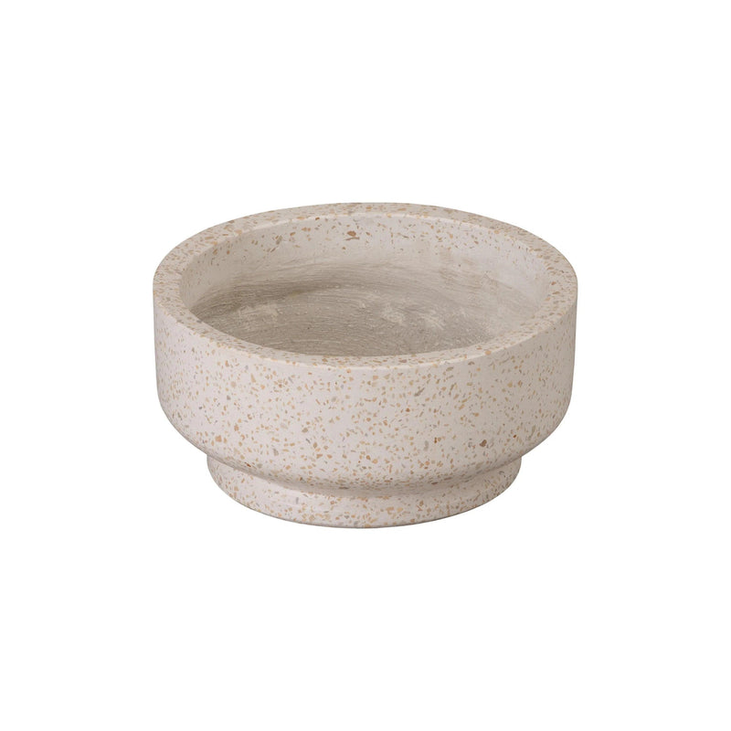 Round Yellow Terrazzo Bowl Planter Outdoor Planters LOOMLAN By Emissary