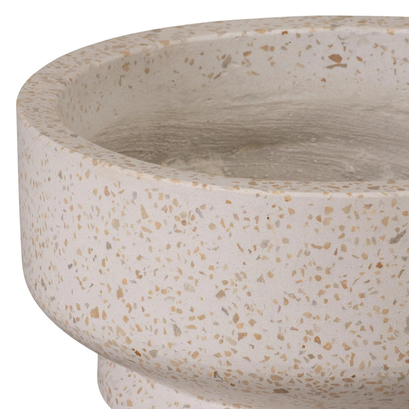 Round Yellow Terrazzo Bowl Planter Outdoor Planters LOOMLAN By Emissary