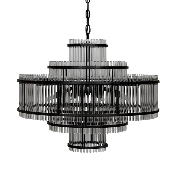 Rowan Steel and Glass Chandelier Chandeliers LOOMLAN By Noir