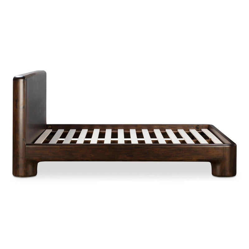 Rowan Wood Dark Brown Kind Bed Beds LOOMLAN By Moe's Home