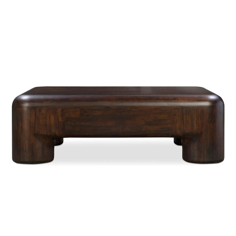 Rowan Wood Dark Brown Rectangular Coffee Table Coffee Tables LOOMLAN By Moe's Home