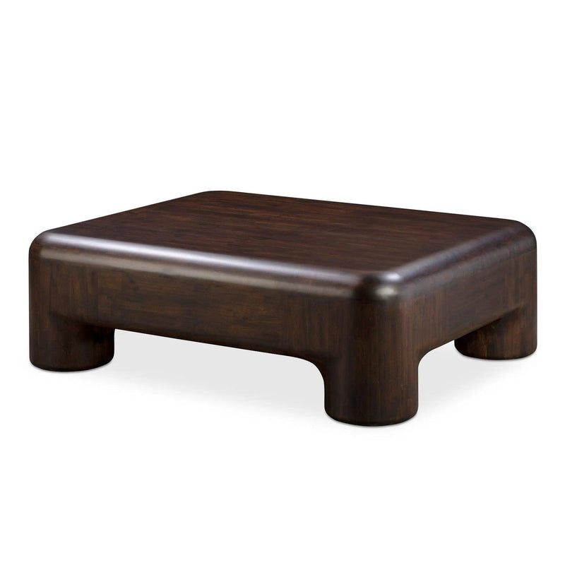 Rowan Wood Dark Brown Rectangular Coffee Table Coffee Tables LOOMLAN By Moe's Home