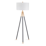 Rowe Metal Black Floor Lamp Floor Lamps LOOMLAN By Bassett Mirror