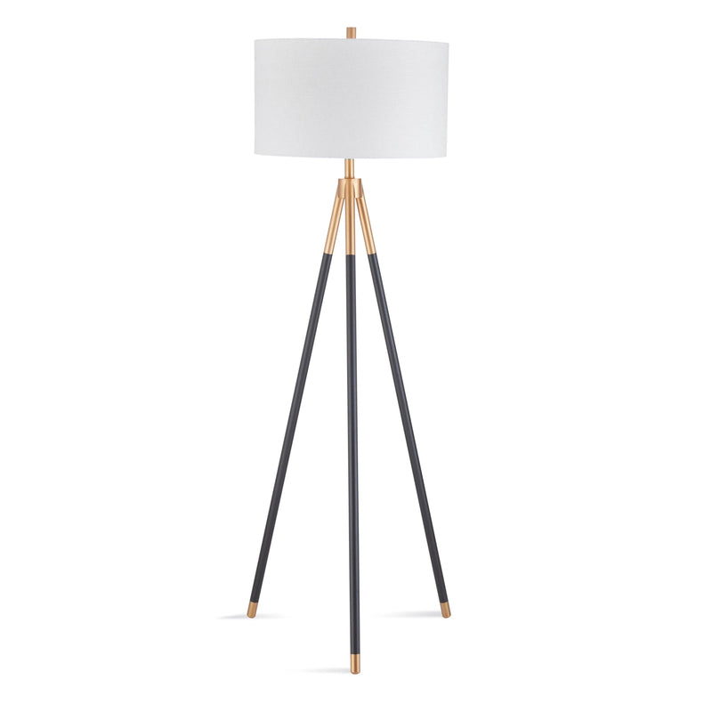 Rowe Metal Black Floor Lamp Floor Lamps LOOMLAN By Bassett Mirror